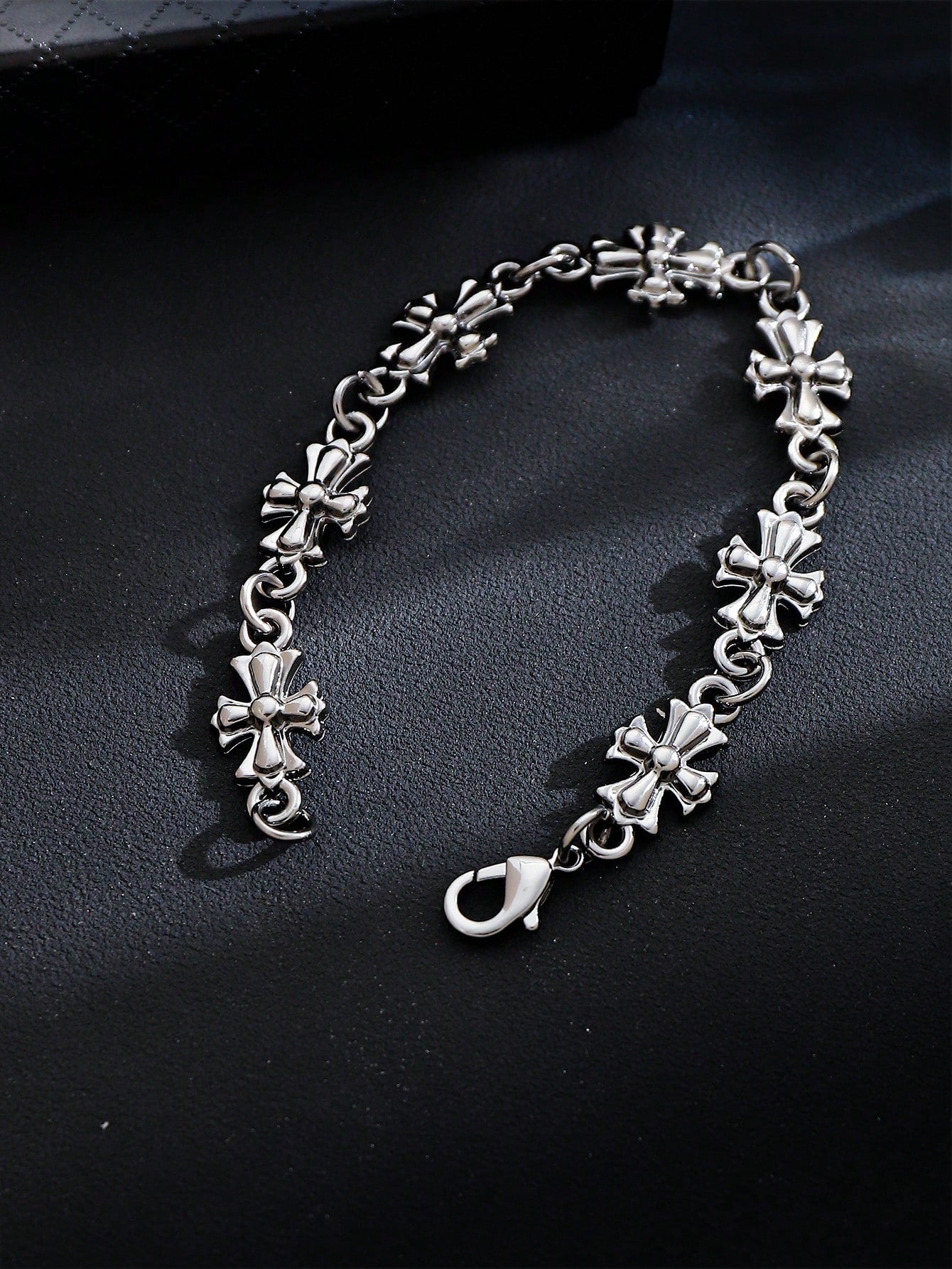 Retro Chrome Cross' Bracelet